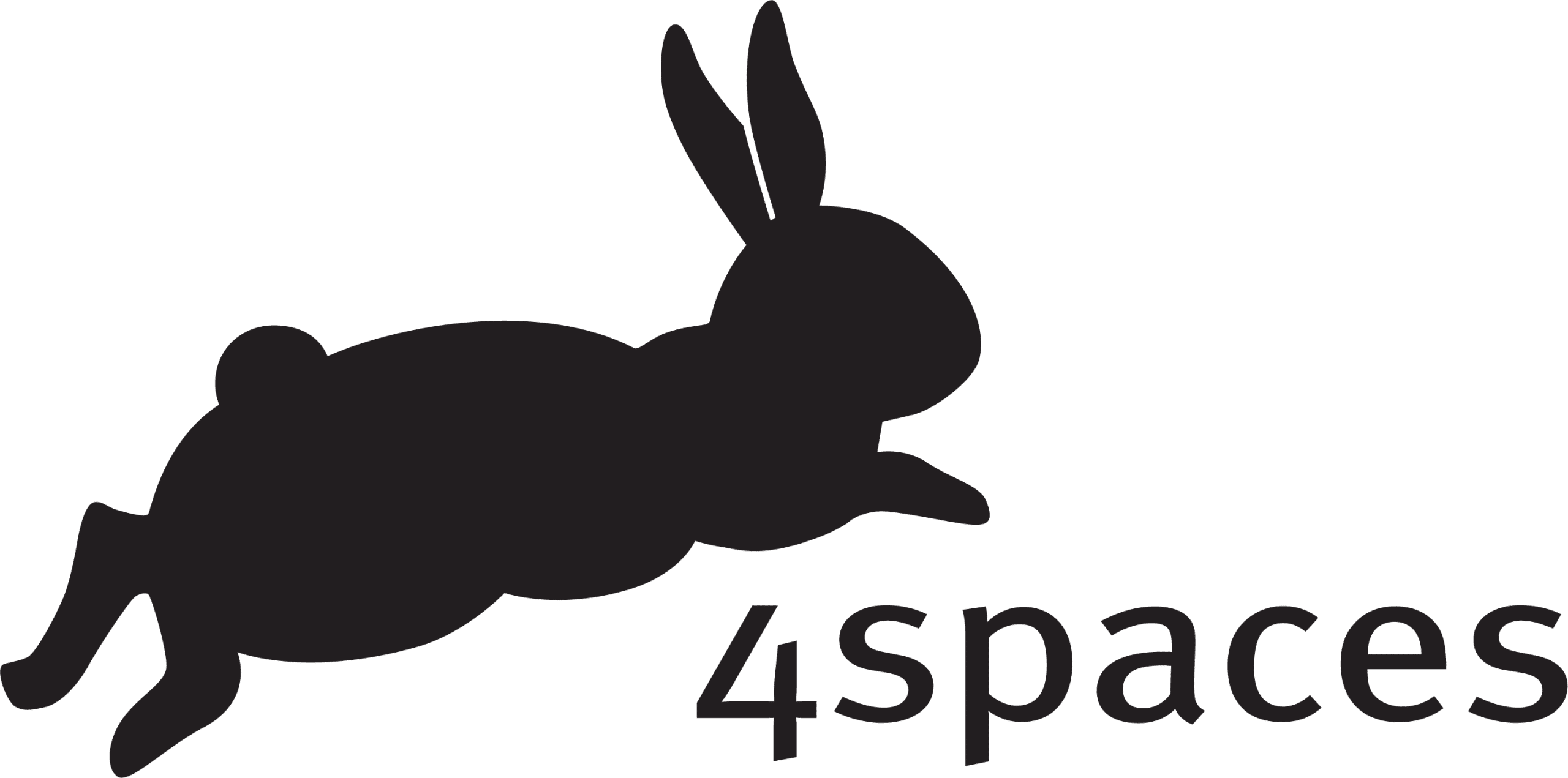 4 spaces black rabbit textile company logo